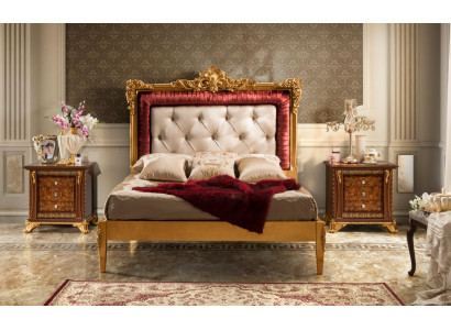 Bed 2x Nachtkastje Slaapkamer Set Designer Luxe Bedden Hotel Compleet 3-delig.